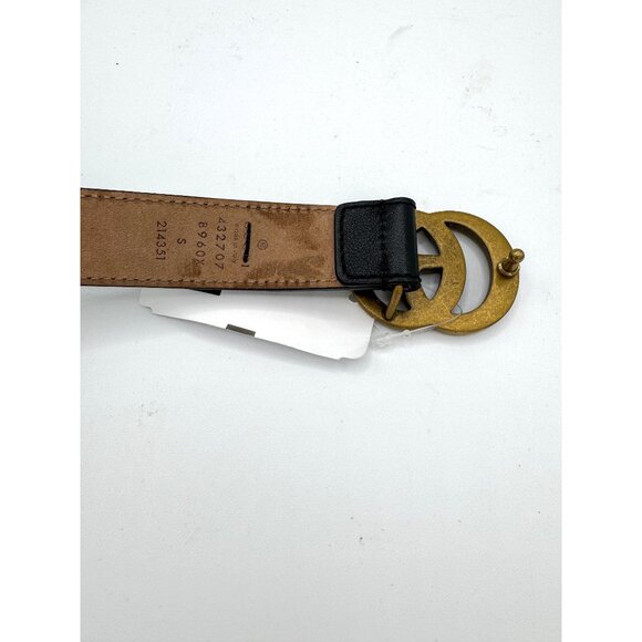 Gucci 55cm Black Leather Double GG Belt Size Small - Picture 7 of 14